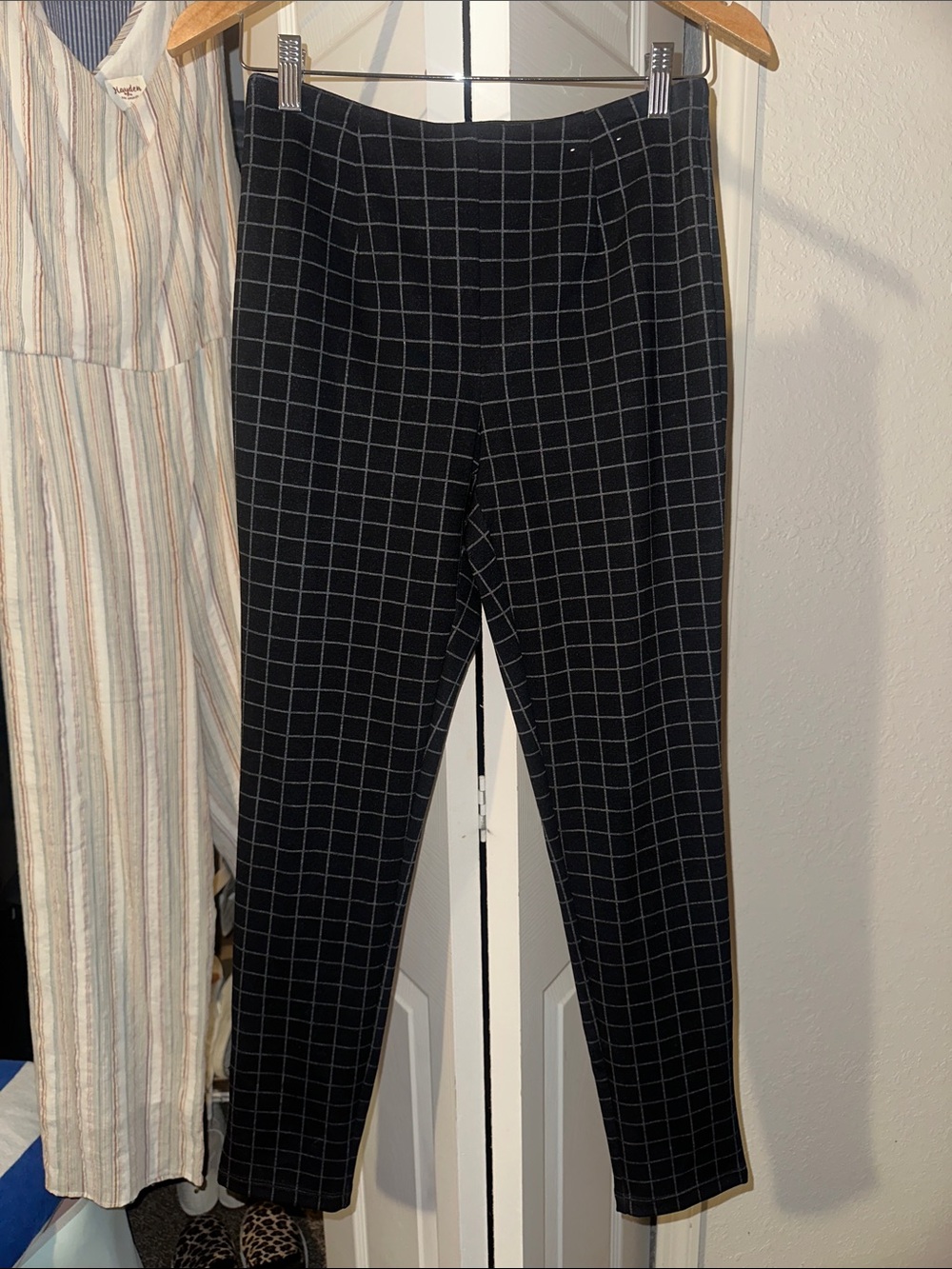 Calvin Klein Black Grid-Pattern Trousers